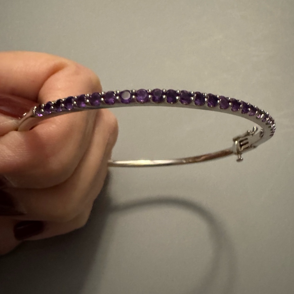 Amethyst Sterling Silver Bangle - image 1